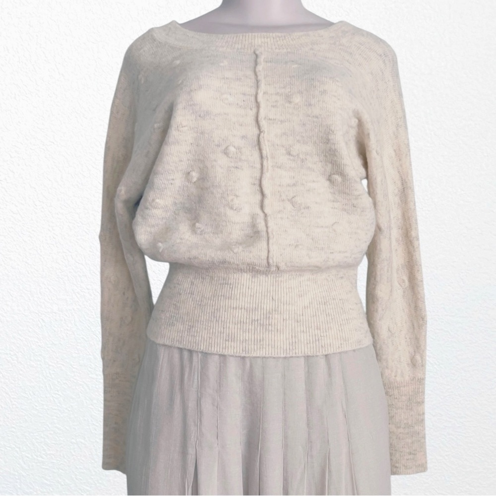 William Rast Alpaca Blend Pullover Sweater Oatmeal SZ XS